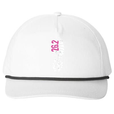 Women Pink 262 Marathon Runner Footprint Snapback Five-Panel Rope Hat