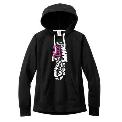 Women Pink 262 Marathon Runner Footprint Women's Fleece Hoodie