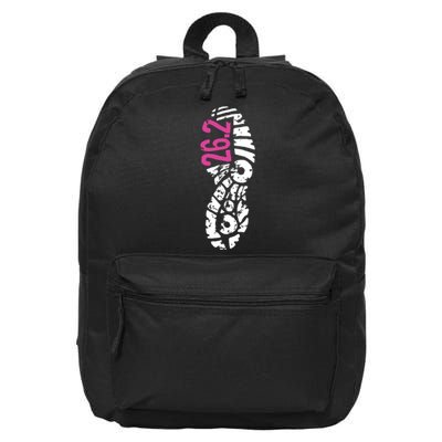 Women Pink 262 Marathon Runner Footprint 16 in Basic Backpack