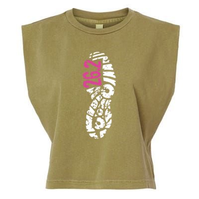 Women Pink 262 Marathon Runner Footprint Garment-Dyed Women's Muscle Tee