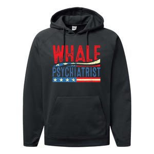 Whale Psychiatrist 2024 Retro Stripe Performance Fleece Hoodie