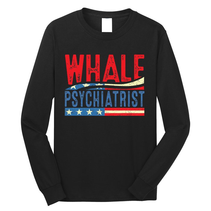 Whale Psychiatrist 2024 Retro Stripe Long Sleeve Shirt