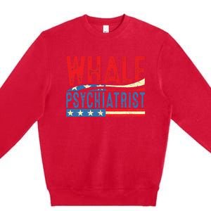 Whale Psychiatrist 2024 Retro Stripe Premium Crewneck Sweatshirt