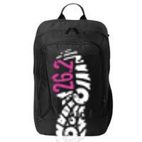 Women Pink 262 Marathon Runner Footprint City Backpack