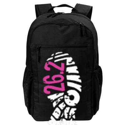 Women Pink 262 Marathon Runner Footprint Daily Commute Backpack