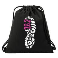 Women Pink 262 Marathon Runner Footprint Drawstring Bag