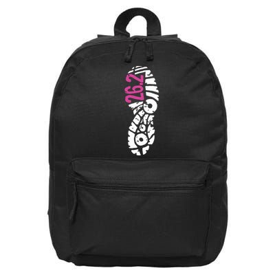 Women Pink 262 Marathon Runner Footprint 16 in Basic Backpack