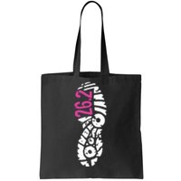 Women Pink 262 Marathon Runner Footprint Tote Bag