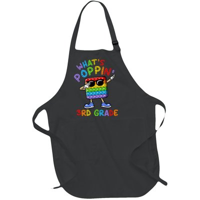 Whats Poppin 3rd Grade Back To School Full-Length Apron With Pockets