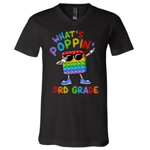 Whats Poppin 3rd Grade Back To School V-Neck T-Shirt