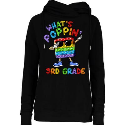 Whats Poppin 3rd Grade Back To School Womens Funnel Neck Pullover Hood