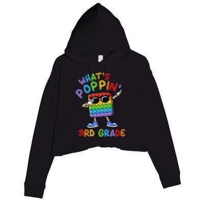 Whats Poppin 3rd Grade Back To School Crop Fleece Hoodie