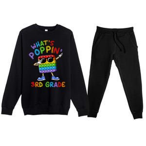 Whats Poppin 3rd Grade Back To School Premium Crewneck Sweatsuit Set