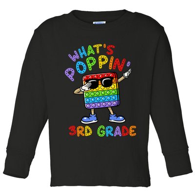 Whats Poppin 3rd Grade Back To School Toddler Long Sleeve Shirt