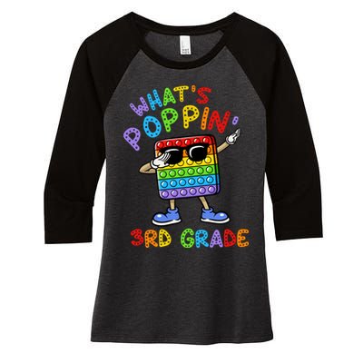 Whats Poppin 3rd Grade Back To School Women's Tri-Blend 3/4-Sleeve Raglan Shirt