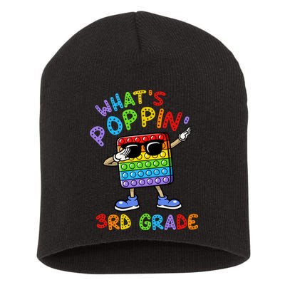 Whats Poppin 3rd Grade Back To School Short Acrylic Beanie