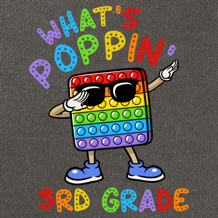 Whats Poppin 3rd Grade Back To School Cotton Canvas Backpack