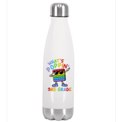 Whats Poppin 3rd Grade Back To School Stainless Steel Insulated Water Bottle