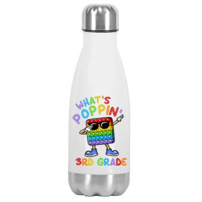 Whats Poppin 3rd Grade Back To School Stainless Steel Insulated Water Bottle