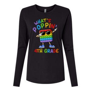 Whats Poppin 4th Grade Back To School Womens Cotton Relaxed Long Sleeve T-Shirt