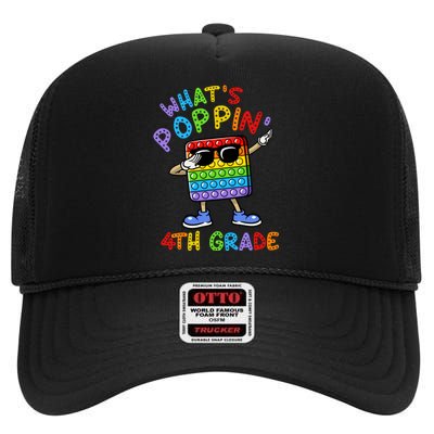 Whats Poppin 4th Grade Back To School High Crown Mesh Back Trucker Hat