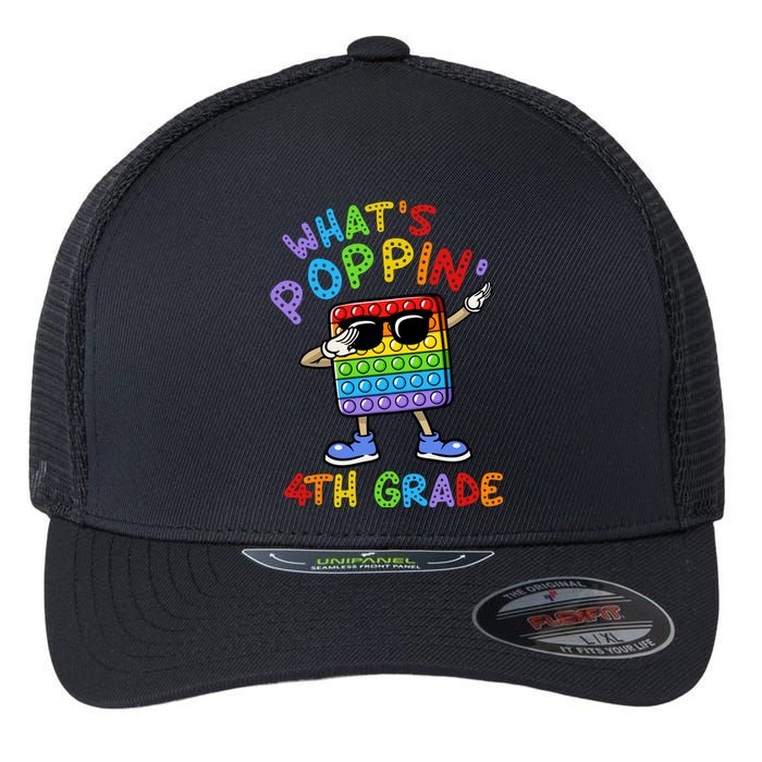 Whats Poppin 4th Grade Back To School Flexfit Unipanel Trucker Cap