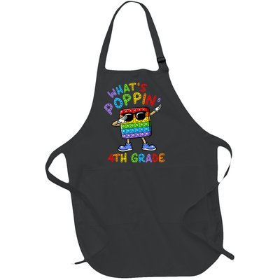 Whats Poppin 4th Grade Back To School Full-Length Apron With Pockets