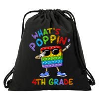 Whats Poppin 4th Grade Back To School Drawstring Bag