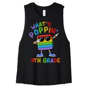 Whats Poppin 4th Grade Back To School Women's Racerback Cropped Tank