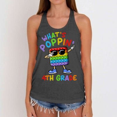 Whats Poppin 4th Grade Back To School Women's Knotted Racerback Tank
