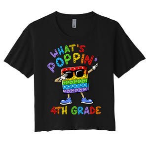 Whats Poppin 4th Grade Back To School Women's Crop Top Tee