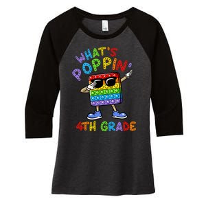 Whats Poppin 4th Grade Back To School Women's Tri-Blend 3/4-Sleeve Raglan Shirt