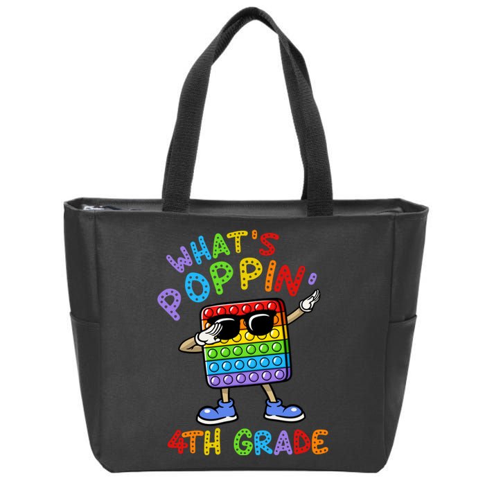 Whats Poppin 4th Grade Back To School Zip Tote Bag