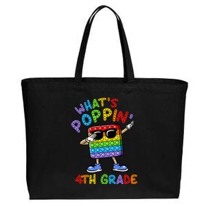 Whats Poppin 4th Grade Back To School Cotton Canvas Jumbo Tote