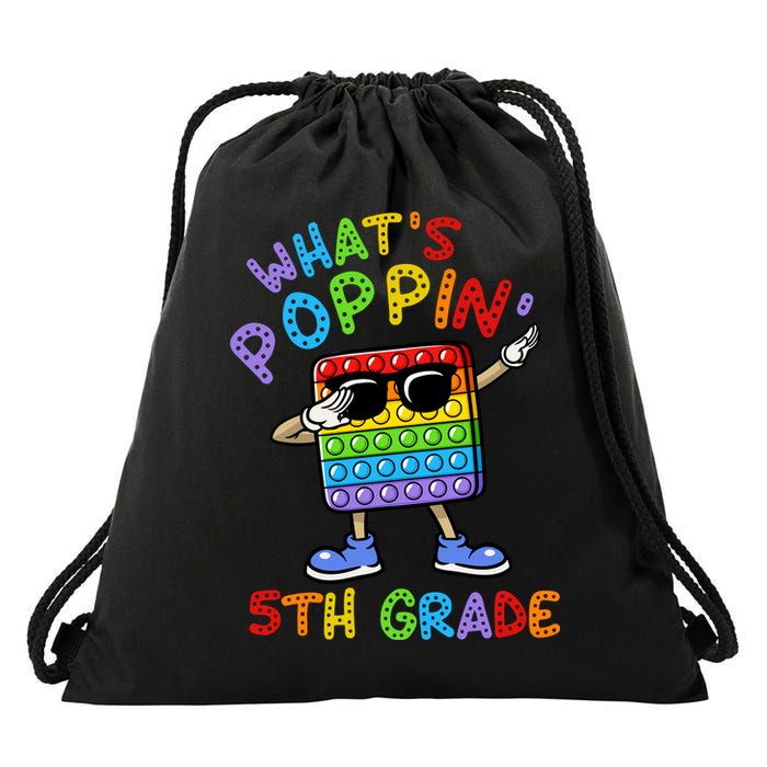 Whats Poppin 5th Grade Back To School Drawstring Bag