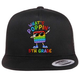 Whats Poppin 5th Grade Back To School Flat Bill Trucker Hat