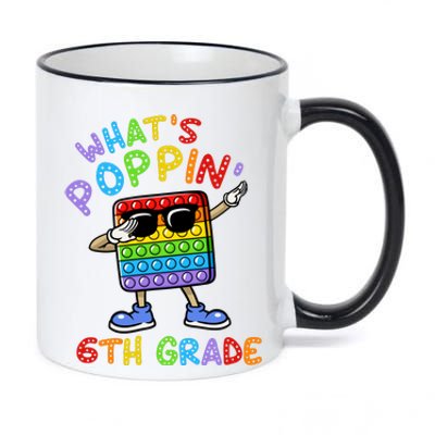 Whats Poppin 6th Grade Back To School 11oz Black Color Changing Mug