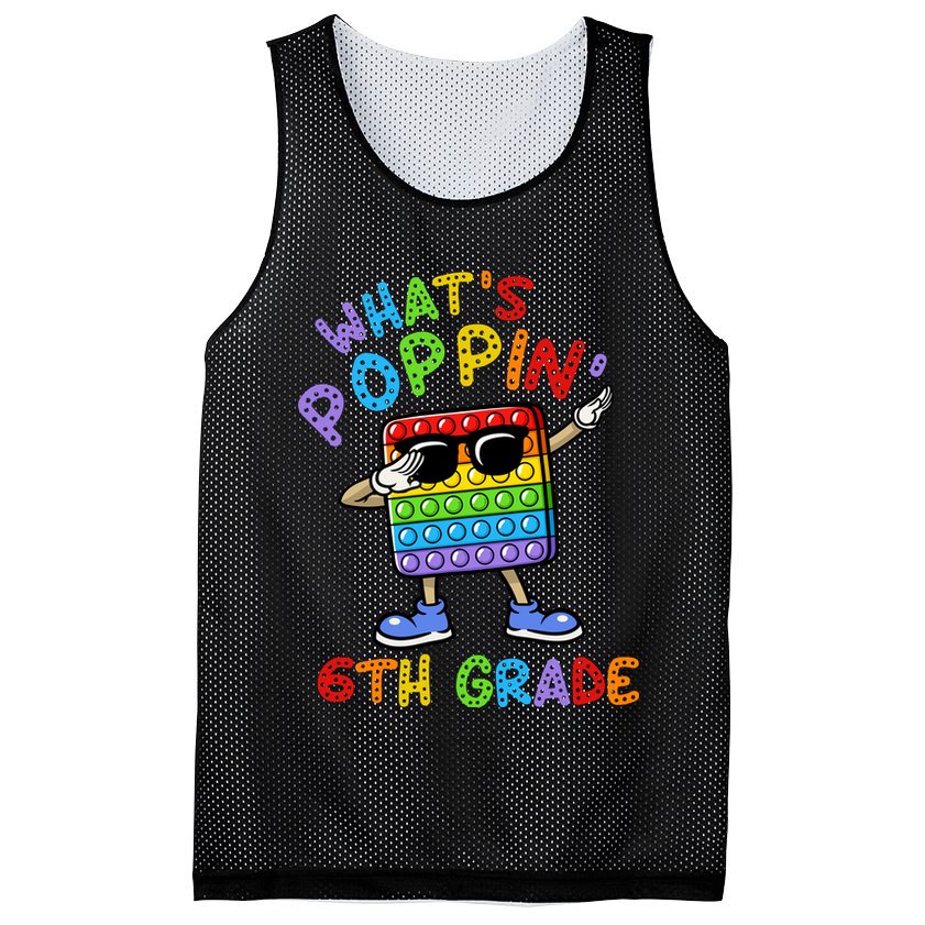 Whats Poppin 6th Grade Back To School Mesh Reversible Basketball Jersey Tank