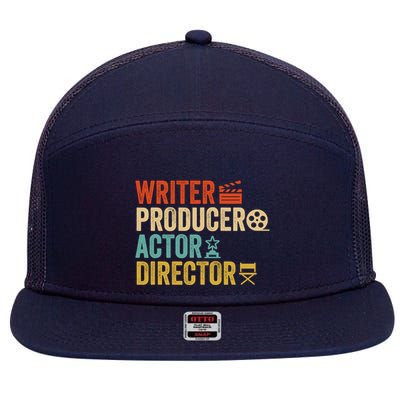 Writer Producer Actor Director Retro Film Filmmaking 7 Panel Mesh Trucker Snapback Hat