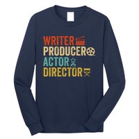 Writer Producer Actor Director Retro Film Filmmaking Long Sleeve Shirt