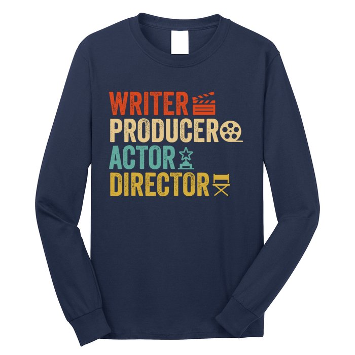 Writer Producer Actor Director Retro Film Filmmaking Long Sleeve Shirt