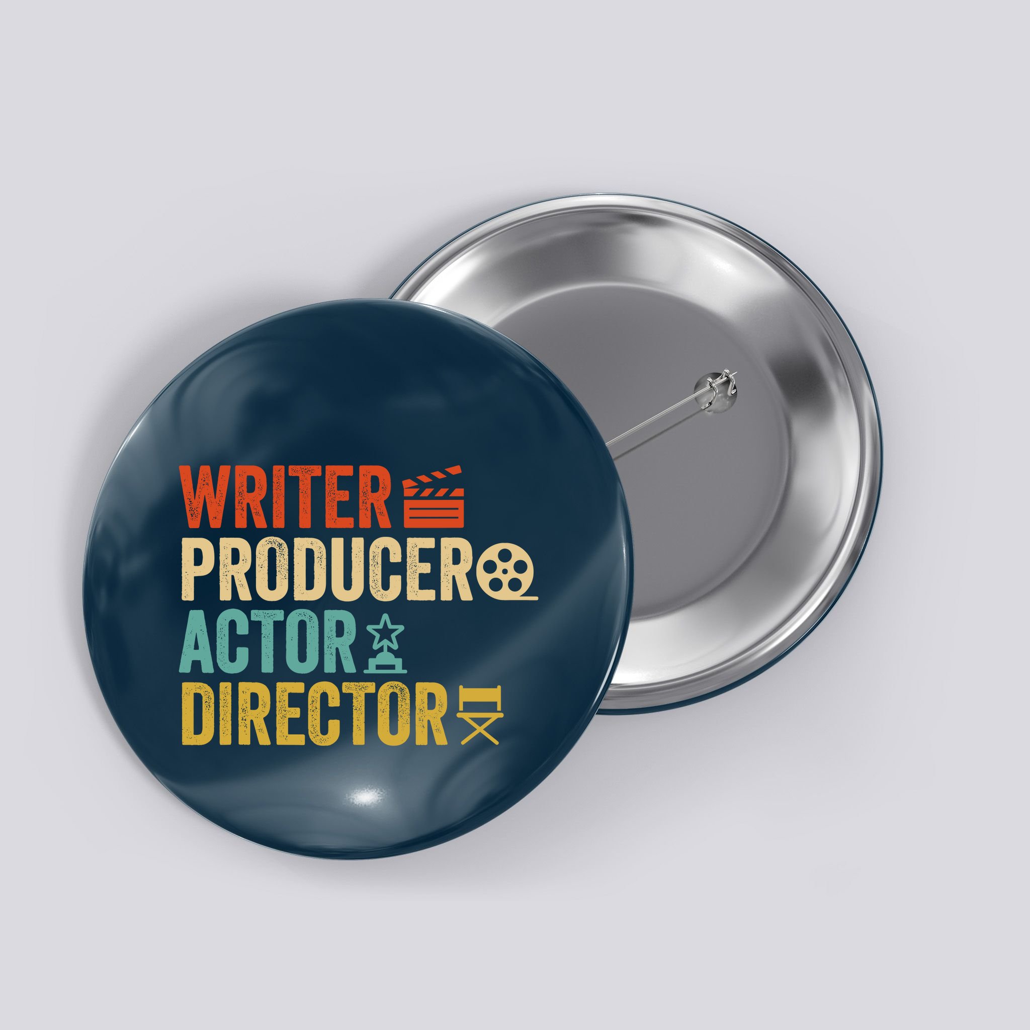 Writer Producer Actor Director Retro Film Filmmaking Button