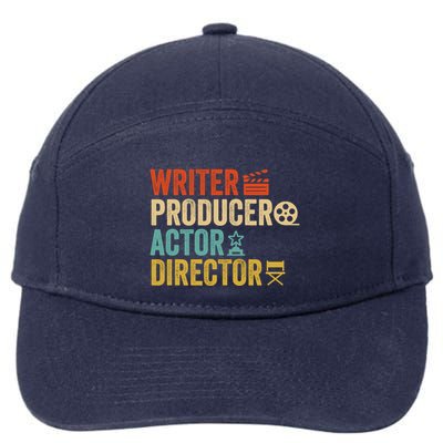 Writer Producer Actor Director Retro Film Filmmaking 7-Panel Snapback Hat