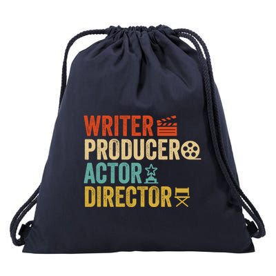 Writer Producer Actor Director Retro Film Filmmaking Drawstring Bag