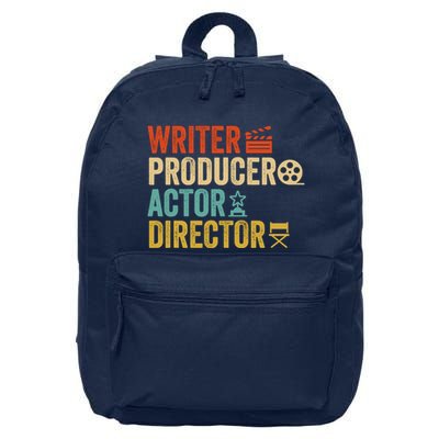 Writer Producer Actor Director Retro Film Filmmaking 16 in Basic Backpack