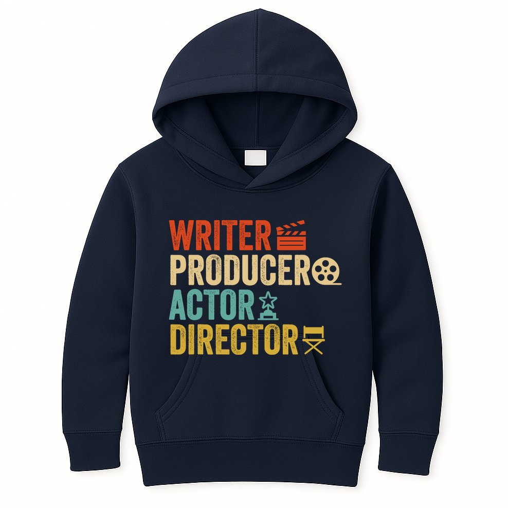 Writer Producer Actor Director Retro Film Filmmaking Kids Hoodie