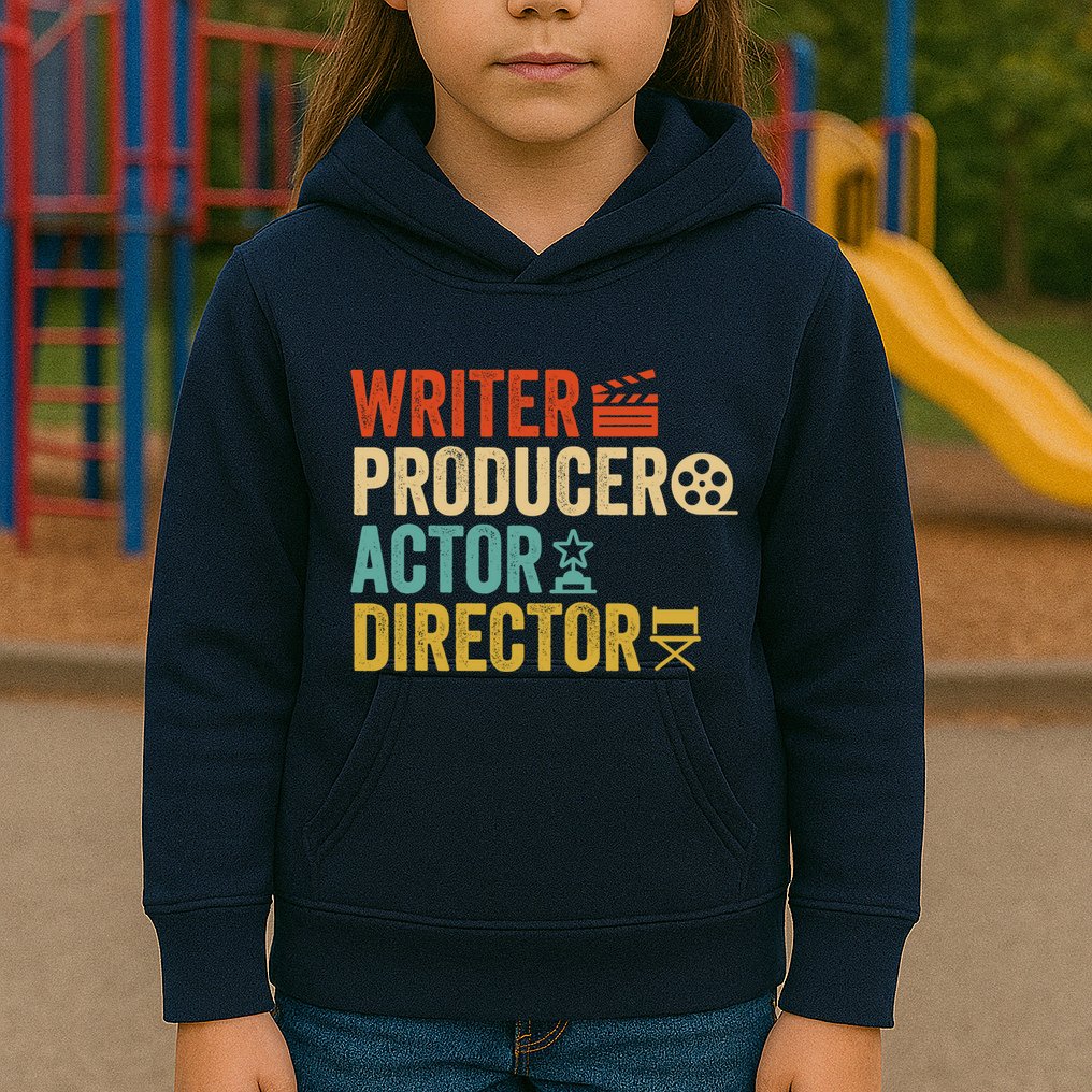 Writer Producer Actor Director Retro Film Filmmaking Kids Hoodie