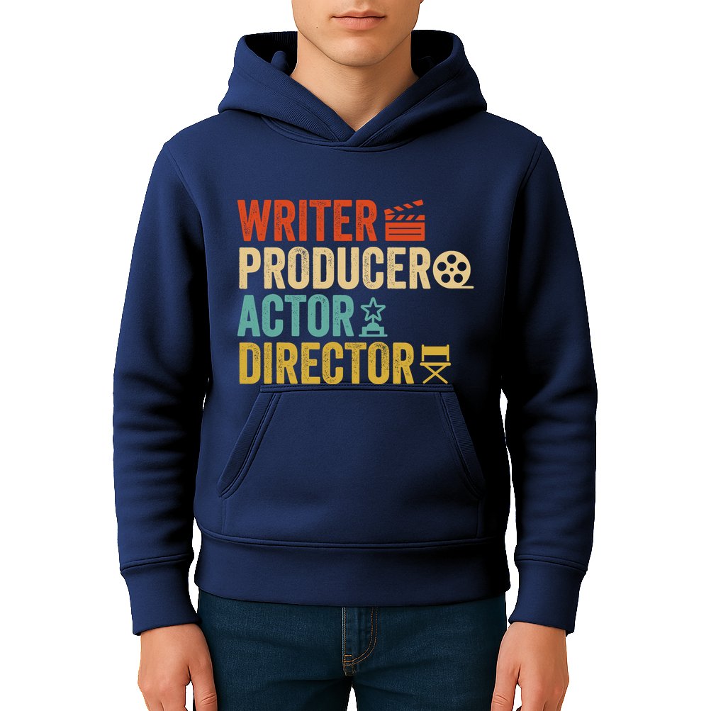 Writer Producer Actor Director Retro Film Filmmaking Kids Hoodie