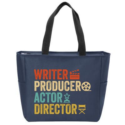 Writer Producer Actor Director Retro Film Filmmaking Zip Tote Bag