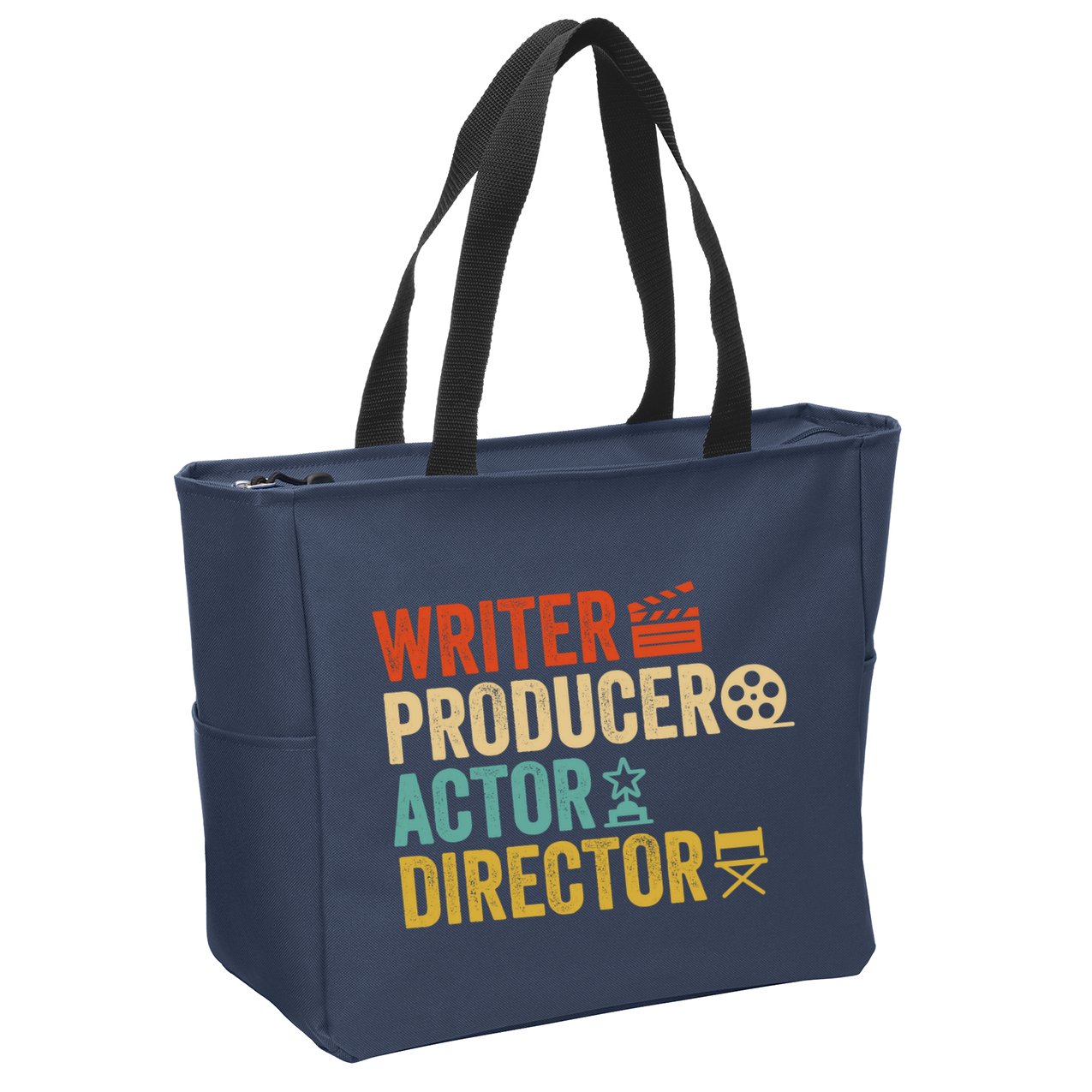 Writer Producer Actor Director Retro Film Filmmaking Zip Tote Bag